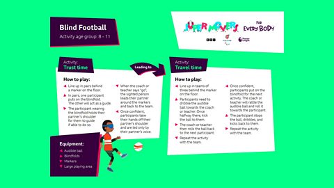 Activity card: blind football 8-11