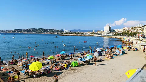 Henriette Koblinsky Mazzia's favourite place to catch the Marseille's dazzing sunsets is on the sea at Point Rouge Beach (Credit: Henriette Koblinsky)