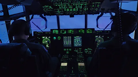 US Air Force Pilots fly an aircraft over an atmospheric river storm (Credit: U.S. Air Force)