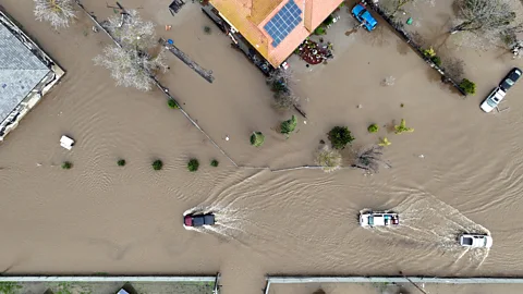 Getty Images Atmospheric river storms, like this one hitting in California in January 2023, are becoming more frequent and intense, research suggests (Credit: Getty Images)