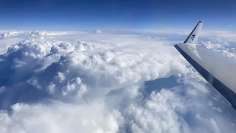 Rich Henning/Noaa Atmospheric rivers are invisible and tend to travel under cloud cover, like this one observed from a Noaa aircraft in 2023 (Credit: Rich Henning/Noaa)