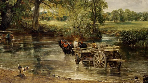 Getty Images Art historians believe that Constable might have based his hay wain on a wood cart like those parked at a pond near his home in Hampstead (Credit: Getty Images)