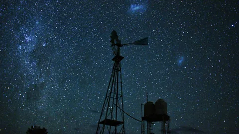 Alejandro Sommer According to Guaraní sky knowledge, the Large and Small Magellanic Clouds are torches left by the ancestors (Credit: Alejandro Sommer)