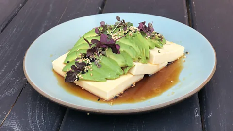 Ji Hye Kim Kim's silken tofu with avocado is inspired by Korea's Buddhist temple food (Credit: Ji Hye Kim)