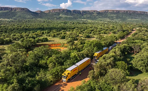 The Aspinall Foundation Two twin-trailer trucks carried the vultures for 17 hours (Credit: The Aspinall Foundation)