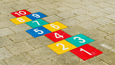 Hopscotch grid - colourful numbers