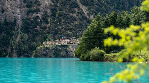 Eileen McDougall Thasung Tsholing is a remote Bon monastery set on Phoksundo Lake (Credit: Eileen McDougall)