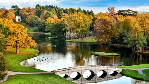 Getty Images Painshill Park is where the Featherington family picnic takes place in Bridgerton (Credit: Getty Images)