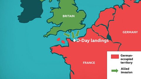 The Allied invasion landed on the beaches of Normandy on the northern coast of France.