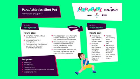 Activity card: shot put 8-11