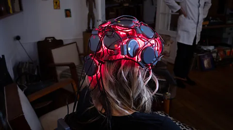 Getty Images Former rugby team captain Marie-Alice Yahe receiving light therapy (Credit: Getty Images)