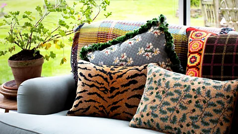 Hunt & Hope/ Kalina Krawczyk The London-based duo Hunt & Hope collaborate with Malagasy artisans to create intricate needlepoint for home furnishings (Credit: Hunt & Hope/ Kalina Krawczyk)