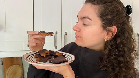 Laura trying her date bark