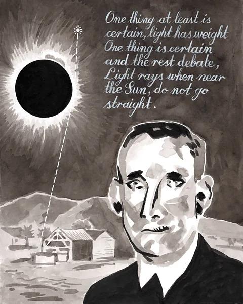 Ένα ποίημα που γράφτηκε από τον Έντινγκτον για να σηματοδοτήσει την επιτυχία του πειράματος της έκλειψης το 1919 (Εικονογράφηση: Ben Platts-Mills)