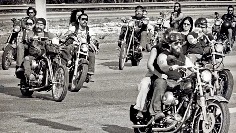 Getty Images Real-life biker gang the Chicago Outlaws, who inspired The Bikeriders, in action (Credit: Getty Images)