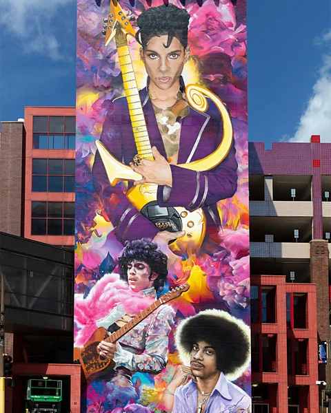 Alamy A massive mural commemorates Prince near the renamed Prince Rogers Nelson Way (Credit: Alamy)