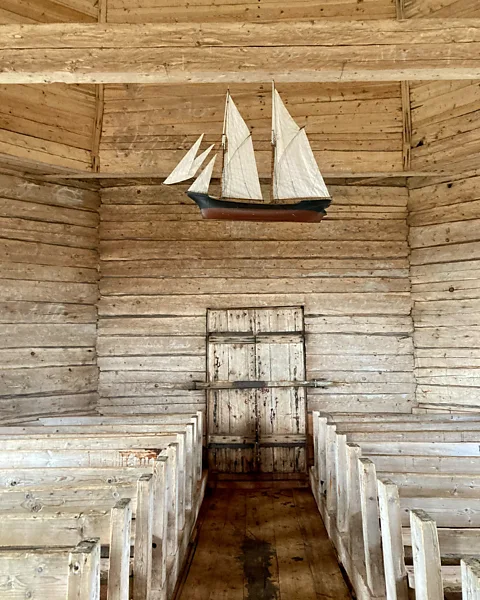 Pooja Naik Fittingly, Maakalla's 1780-built church is designed to resemble a ship, and instead of a cross, it contains a hanging ship inside (Credit: Pooja Naik)