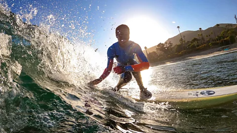 Getty Images Surfers of all skill levels can catch a great wave at Topanga Beach (Credit: Getty Images)