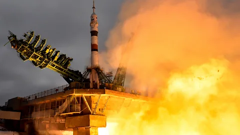 Getty Images The Soviet-built cosmodorome in Baikonur in present-day Kazakhstan led to enormous pollution across the surrounding steppe (Credit: Getty Images)