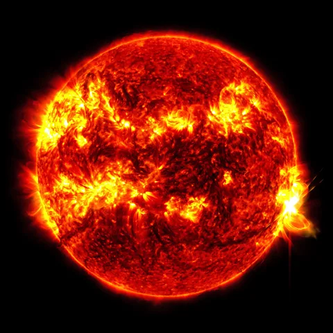 Nasa/SDO The Sun's surface is particularly active at the moment and the material it is throwing out has an impact on the whole Solar System (Credit: Nasa/SDO)