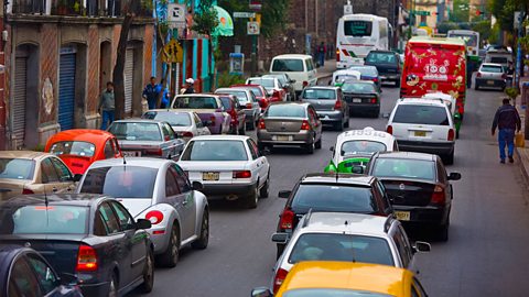 A traffic jam in Mexico City