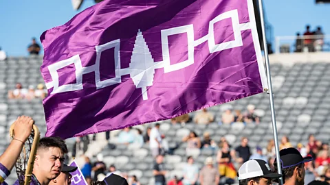 Alamy Haudenosaunee flag at 2023 World Lacrosse Men's Championship (Credit: Alamy)