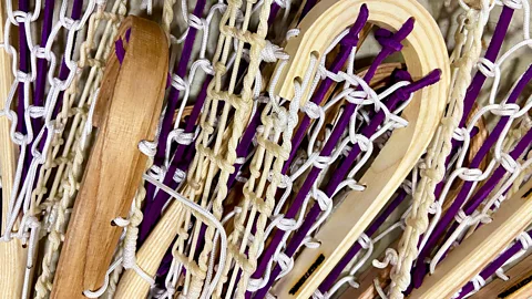 Karen Gardiner Wooden lacrosse sticks are now largely made for nostalgic, decorative and ceremonial purposes (Credit: Karen Gardiner)