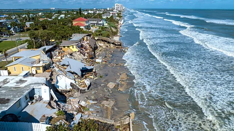 Getty Images À medida que o nível do mar sobe com as mudanças climáticas, as tempestades causadas por furacões podem se tornar mais prejudiciais (Crédito: Getty Images)