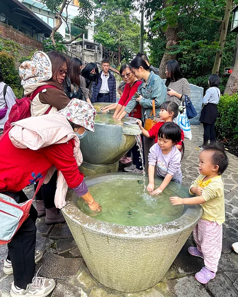 Charukesi Ramadurai Visitors to Thermal Valley can test the waters at the hot spring fountain on the main road (Credit: Charukesi Ramadurai)