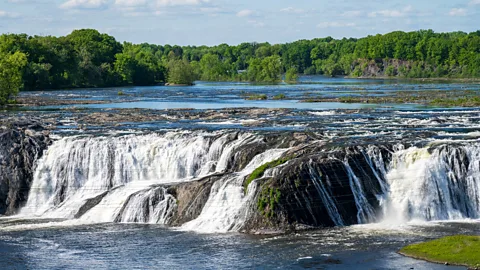 Getty Images The Erie bypasses many other upstate New York wonders, like Cohoes Falls (Credit: Getty Images)