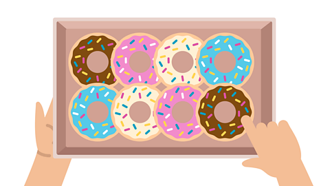 8 doughnuts in a box