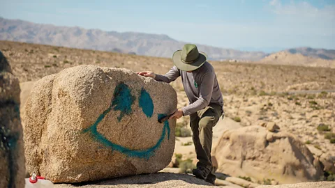 Alamy Person spray-painting rock (Credit: Alamy)