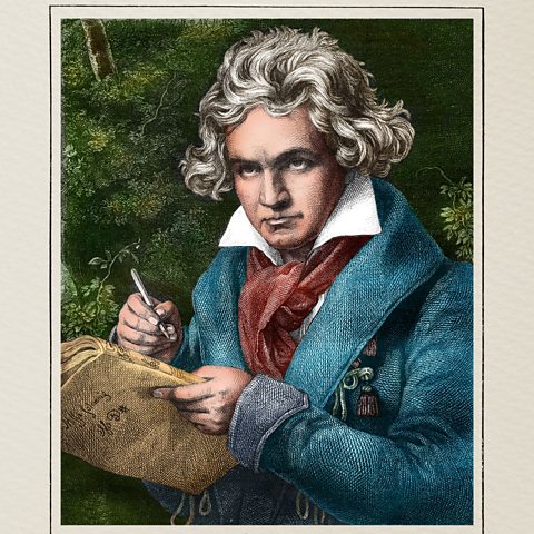 Engraving of Ludwig van Beethoven 