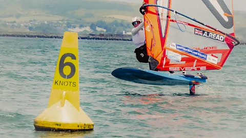 Max Miechowski Alice Read glides across the water, the only sounds the wind and the quiet buzz of her hydrofoil (Credit: Max Miechowski)