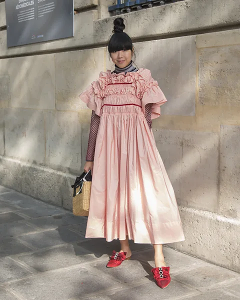 Getty Images British designer Molly Goddard – worn here by blogger Susie Lau – is a purveyor of the coquette style (Credit: Getty Images)