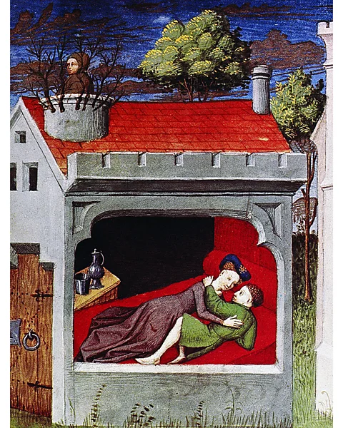 Alamy An illustration from a 15th-Century French translation of The Decameron of two of the stories' many lovers (Credit: Alamy)