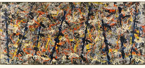 Galeria Nacional da Austrália © The Pollock-Krasner Foundation ARS e DACS Blue Poles (1952) de Jackson Pollock (Crédito: Galeria Nacional da Austrália © The Pollock-Krasner Foundation ARS e DACS)