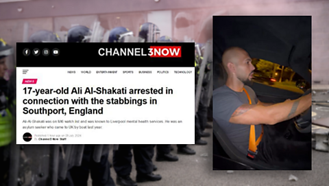 Image showing false headline from Channel3Now and a screengrab of Andrew Tate