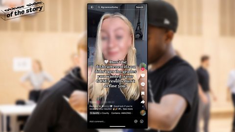 TikTok with a caption about GCSE results not defining you.