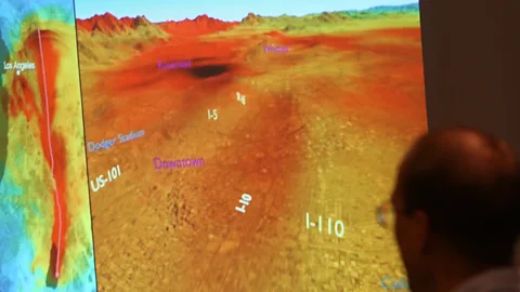 Getty Images Scientists are trying to better understand how large earthquakes will propagate through the LA basin to assess where the risk of damage is greatest (Credit: Getty Images)