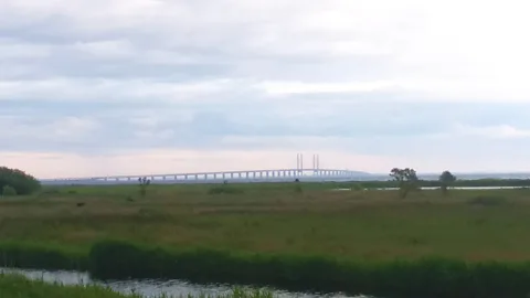 Matilda Welin Matilda passed by Oresund Bridge in Denmark on her ride. "When I was cycling, the world was big again", she says (Credit: Matilda Welin)