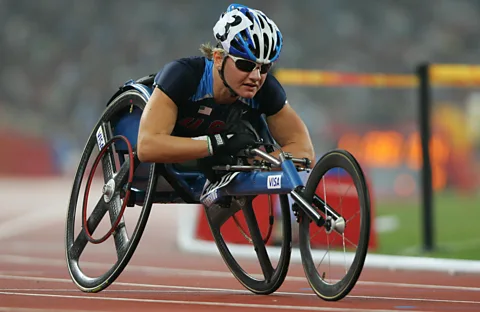 Getty Images Cheri Blauwet competes in the Women's 400m Athletics event at the 2008 Paralympic Games in Beijing (Credit: Getty Images)