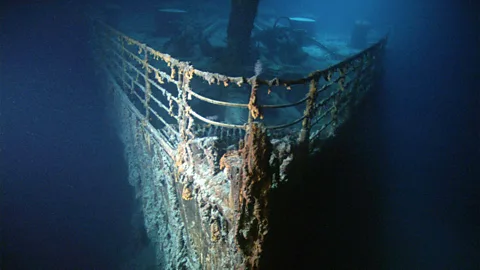 Walt Disney Pictures The bow of the Titanic wreck covered in rusticles (Credit: Walt Disney Pictures)