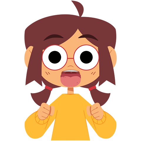 A young girl sticking her tongue out