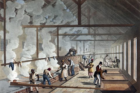 Illustration of a sugar mill in Antigua, 1823.