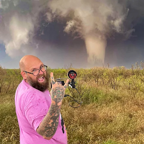 Connor McCrorey Storm chasers such as Edgar Oneal deploy probes into the strongest parts of a storm (Credit: Connor McCrorey)