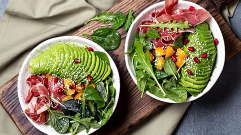 Two keto salad bowls