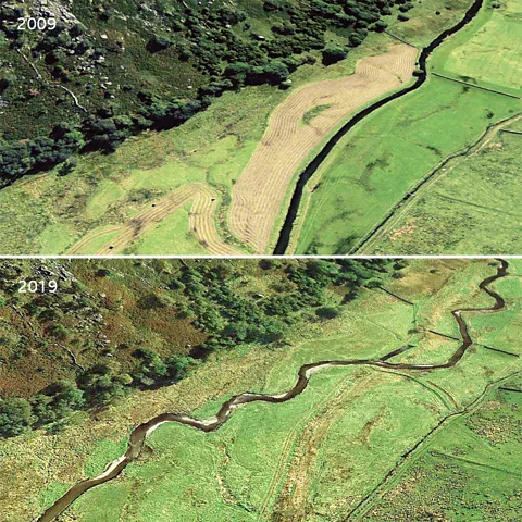 Google Earth Swindale Beck before and after restoration (Credit: Google Earth)