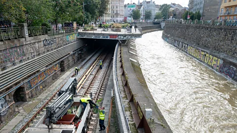 Getty Images In the 1970s, Vienna built the New Danube, a flood control channel (Credit: Getty Images)