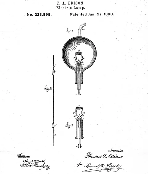 Alamy Thomas Edison invented his own version of the incandescent lightbulb, but also put it to practical use by developing an entire electric lighting system (Credit: Alamy)